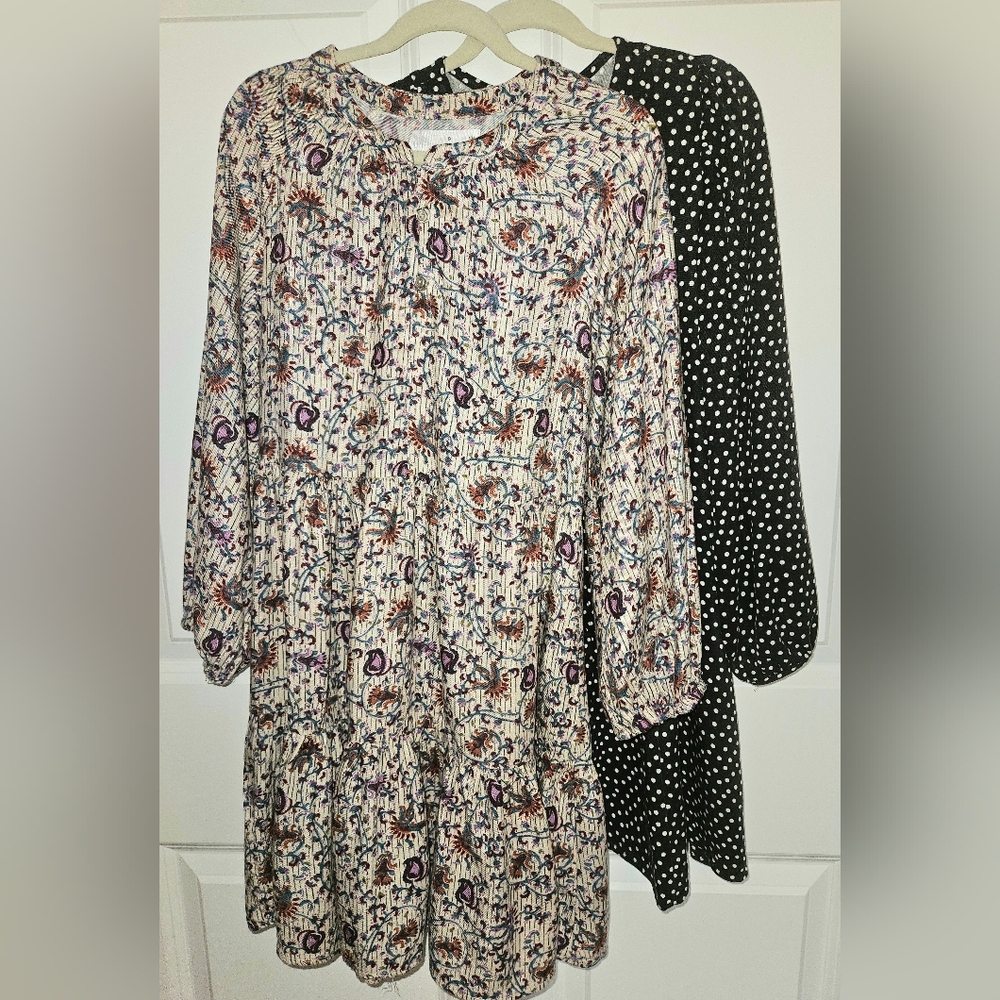 Zara 9yr polka dot dress & paisley pattern dress